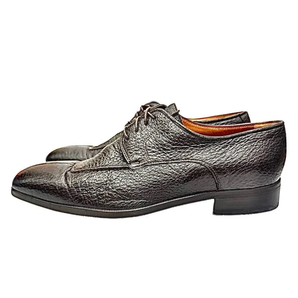 Moreschi Men’s Brown Peccary Split Toe Dress Shoes Size 10 D EU 9 Made in Italy
